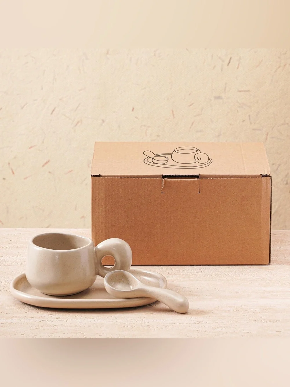 Uaral Ceramic Coffee Mugs Set,Cups Set with Saucer and Spoon